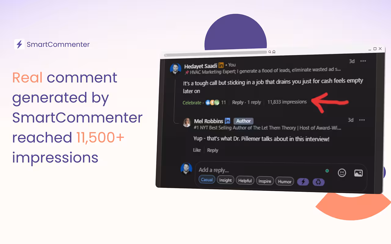 Linkedin Comment generator Extension real comments screenshots impression 11000 plus